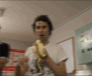 eating banana gif