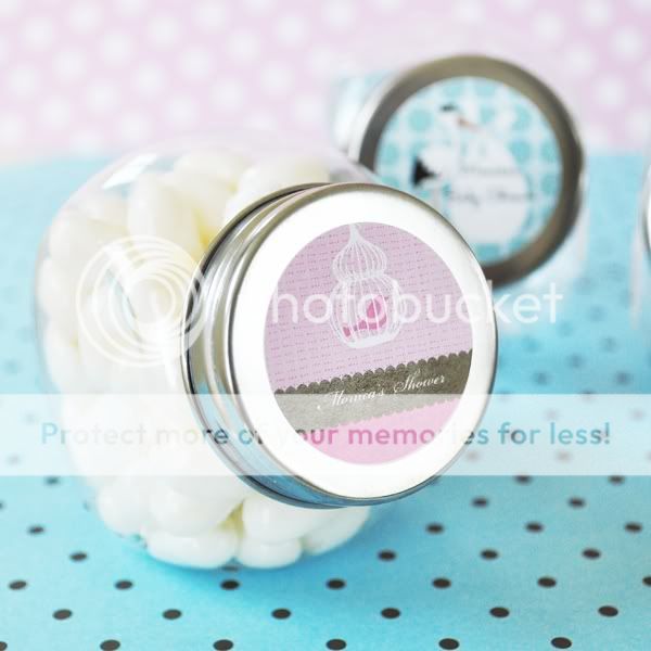 Personalized Elite Design Baby Shower Candy Glass Labels Jars Modern 
