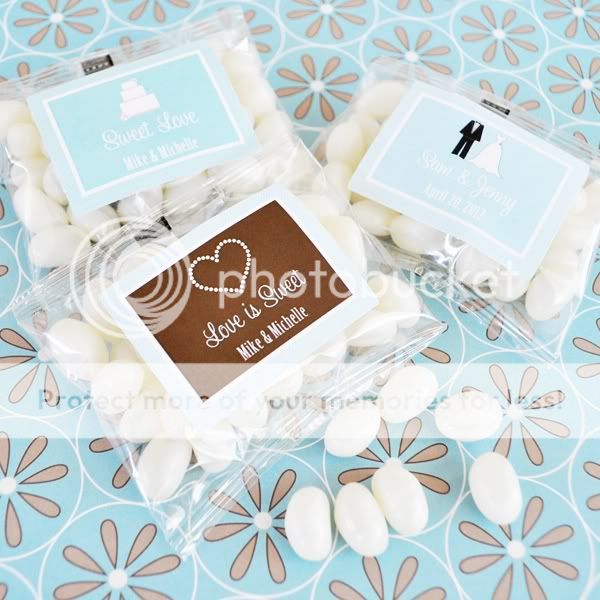 Personalized Theme Jelly Bean Packs Wedding Tags Favors  