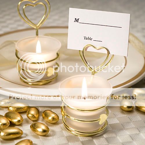 heart design candle favors place card holders